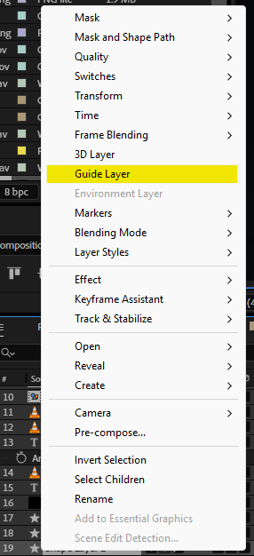 Guide Layer באפטר אפקטס