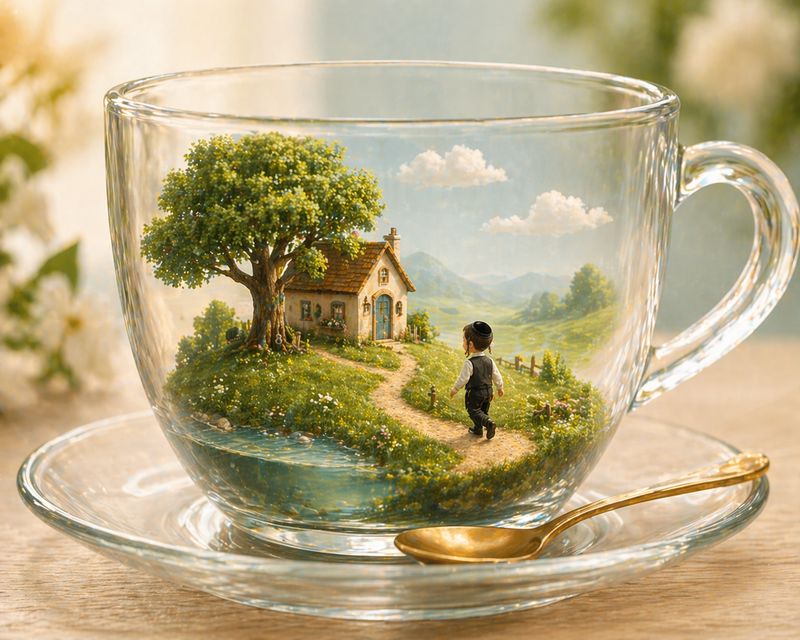 ילד עם כוס תה GPT